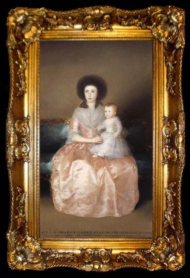 framed  Francisco Goya Countess of Altamira and her Daughter, ta009-2